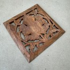 Antique Folk Art Primitive Wood Carved Wooden Vintage Maple Leaf Indian Bali