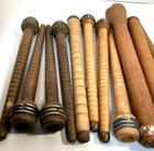 Wood Bobbins   Quills Spools  3 -10  Wooden Industrial Spinning Bobbins Lot-24 