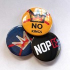 No Kings - Custom 1 5  Buttons Pins Set Of Three - Buy 3 For Free Shipping 