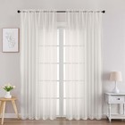Ivory Sheer Curtains 84 Inches Long  Light Filtering Solid Color Window Sheer   