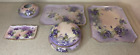 Atq Wg   Co Limoges France 5 Piece Vanity Set Trays Powder Box Hair Rcvr Violets