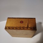 Vtg Russian Soviet Era Wooden Trinket Jewelry Box Hand Carved   Painted Ussr 3 8