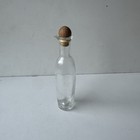 Vintage Clear Glass Bottle W  Wooden Stopper Cork Decanter Bud Vase Decor