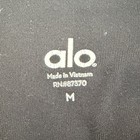 Alo Yoga Moto Leggings Black High Waist Ribbed Panel Athletic Pants Size M
