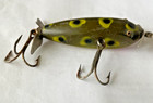 Vintage Creek Chub Injured Minnow Fishing Lure Green Yellow Black Spots Must See