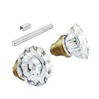 Glass Door Knobs Interior Mortise Lock Replacement Set 1 Pack Antique Brass