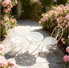 3pc Set Dollhouse Miniature 1 12 Metal Table Chairs Garden Outdoor Furniture