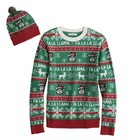 Ugly Christmas Sweater   Beanie Fa La La Llama Knit Red   Green Men   s Size M