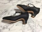 Bloch Leather Dance Split Flex Character T-strap Shoe In Black Size 4 Nwob
