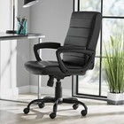Manager s Office Chair Bonded Leather Mid-back Adjustable Height Durable Black