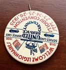 Welcome Legionnaires 1935 St  Louis Conv Pinback Button  2 In Dia  Greenduck
