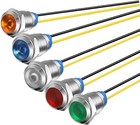 5pcs 10mm 110v-220vac Led Metal Indicator Light Waterproof Signal Lamp Green    