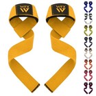 Weight Lifting Straps Wrist Support Padded Neoprene Gym Cross Training Yellow