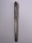 Vintage Cross 925 Sterling Silver Fountain Pen 18k 750 Gold M Nib Gold Trim