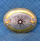 Western Trophy Spur Rowel Belt Buckle Ribbons Cowboy Vaquero Vtg Crumrine qrt378
