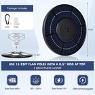 Solar Flagpole Led Light black 136 Led Ultra Bright Flag Pole Light For 15-25 Ft