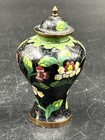 Pair Vintage Chinese Cloisonn   Cabinet Size Covered Vases 3 5   