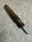 Hand Carved Walnut Wood Seam Ripper W Larger Blade Brushed Chrome Finish