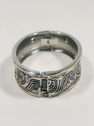Vintage 20mm Wide Rhinestone Paisley Design Two Tone Clamper Bracelet 6 75 