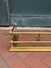 Vintage Brass Tone Fireplace Fender Fire Guard Fleur De Lis Motif