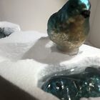 Set Of 3 Illuminated Mercury Glass Blue Birds Not Tested