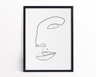 Lips Single Line Drawing Minimal Typography  Lips Wall Art  Fashion Print Framed