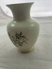 Hollohaza Hungary Porcelain Vase With Floral Design Gold Trim 6 
