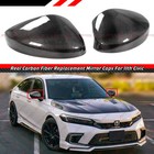 For 2022-26 Honda Civic Carbon Fiber Replacement Side Mirror Cover Cap W o Light