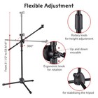Live Stream Microphone Stand Dual Mic Clip Folding Type Boom Arm Tripod