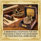 Polished Brass Sundial Compass  Sundial Clock In Wooden Gift Sun Clock Ship R   