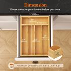 Lifewit Silverware Drawer Organizer Tray  Bamboo Cutlery Storage  5 Compartment