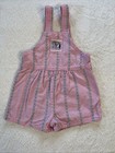 Vintage Toddler Oshkosh Bgosh Sz 3t Pink Stripe Short Overalls Usa 100  Cotton