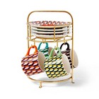 Arrow Geo Mug Drinkware Set With Saucers And Stand - Dvf