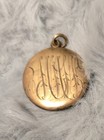 Antique W h Co Art Nouveau Gold Filled Round Locket Wheat Rhinestones Monogram