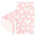 100pcs Halloween Ghost Guest Napkins Pink Ghost Boo Cute Cartoon Disposable
