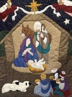 Handmade Vintage Nativity Scene Quilted Throw Christmas Decor 44 X 57