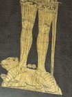 Edward  The Black Prince Brass Rubbing Framed 16 X 30 Vintage Print