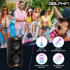 Dolphin Sp-212rbt Dual 12  Woofers Portable Bluetooth Party Speaker With Lights