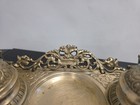 Vintage Victorian Style Brass Double Inkwell With Ornate Detailing  1 Ft Missing
