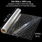 100 Ftx34 Extra Wide Clear Cellophane Wrap Roll