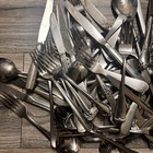 53 Vintage Antique Silverplate Flatware Silverware Mixed Crafts Art Bulk 5lbs