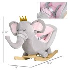 Rocking Elephant For 1 5-3 Year Old Baby Rocker Toy W  Wood Base Safety Belt