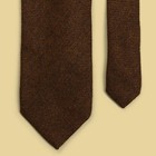 Ermenegildo Zegna Brown Herringbone Tweed 100  Cashmere Neck Tie Italy