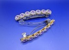 New Handmade Brilliant Lilac Crystal Daisy Barrettes  Large - Set Of 2