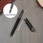 Luxury Metal Pen Set - Fine Nib Fountain Pen With Converter And 10 Black Ink    