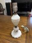 Vintage White Milk Glass Ear Of Corn Harrisburg Lightning Rod Ball Accent Lamp