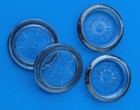 Leonard Italy Crystal Glass Silver Plated Starburst Coasters Set Of 4 