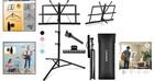 2-in-1 Portable Music Stand  Adjustable Floor   Desktop Design For Versatile Use