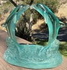 1992 Robert Wyland    dolphins Kissing    Teal Lucite Acrylic Mini Sculpture 