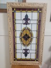Vintage Victorian Style Stained Glass Panel 36   20  Professionally Framed  Heavy